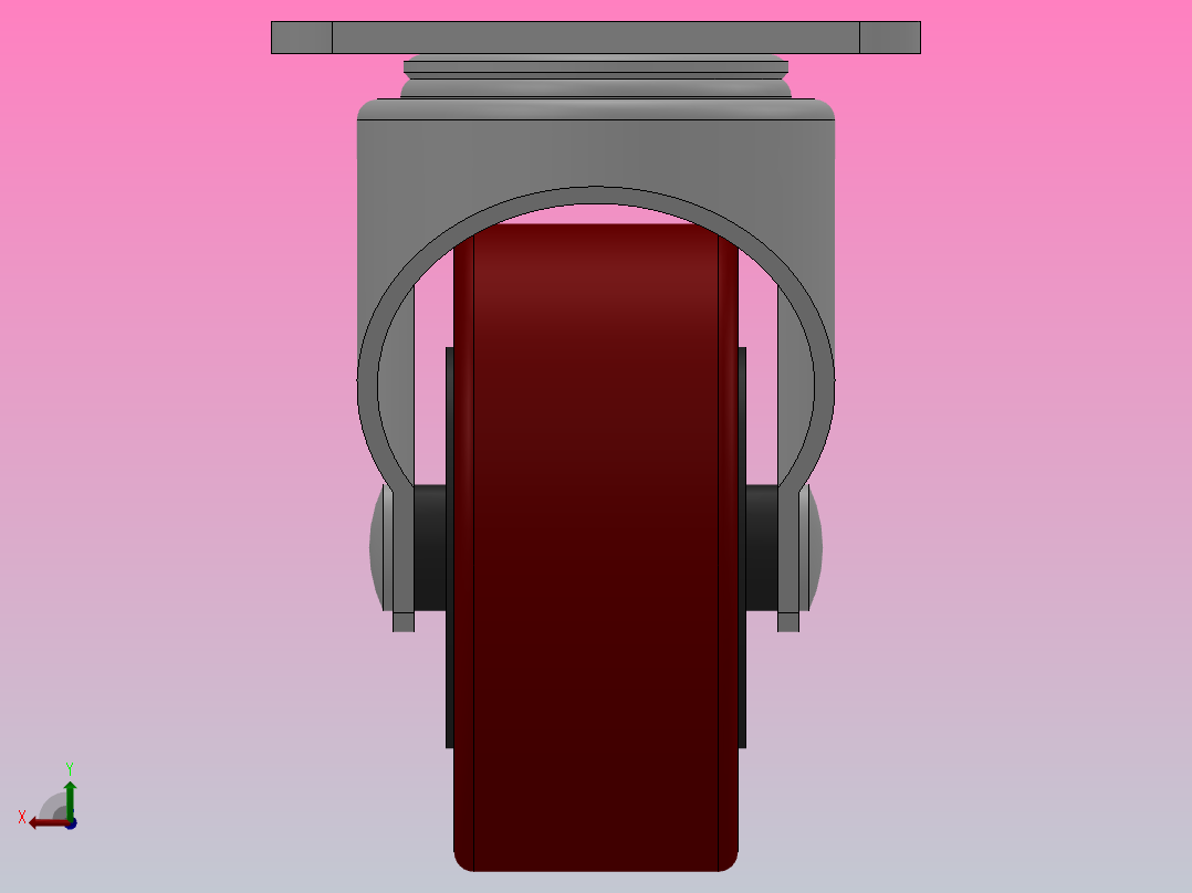 Z07-01-040-405C轻型轮[Z07-01-032-405C]脚轮后视图