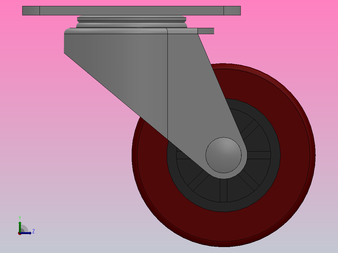 Z07-01-040-405C轻型轮[Z07-01-032-405C]脚轮左视图