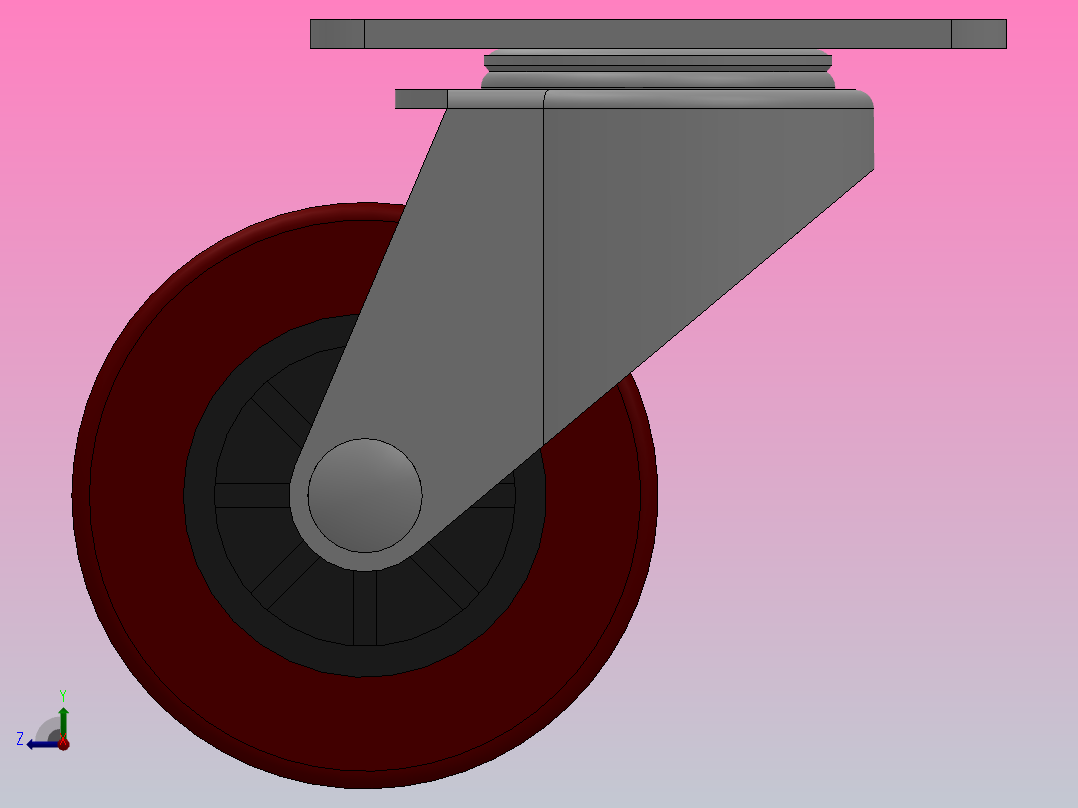 Z07-01-040-405C轻型轮[Z07-01-032-405C]脚轮右视图