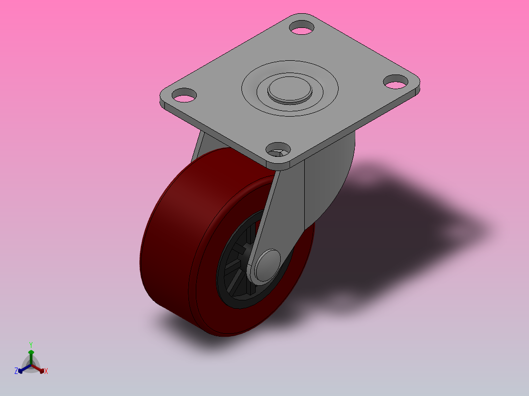 Z07-01-040-405C轻型轮[Z07-01-032-405C]脚轮正等轴测图