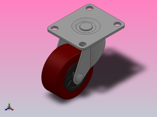 Z07-01-040-405C轻型轮[Z07-01-032-405C]脚轮正等轴测缩略图