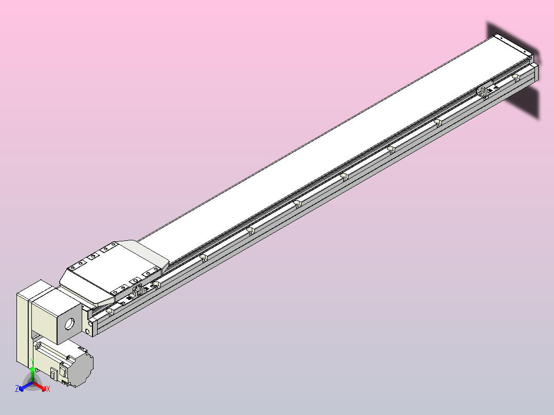 机器人皮带驱动直线轴TPA-GCB-150-P80-L1100-LP-M75-N3主视图