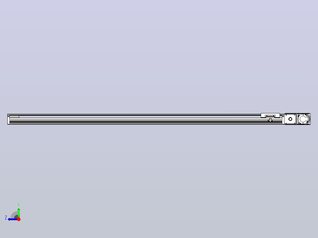 皮带直线轴半封闭可选导轨TPA-HNB-105D-90-L1400-MR-Y-P20-N3右视图