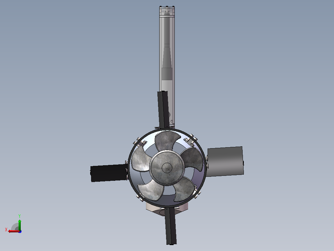 AUV三维建模后视图