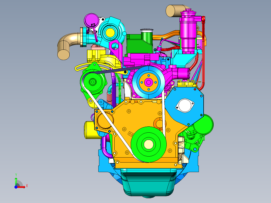 康明斯发动机前视图