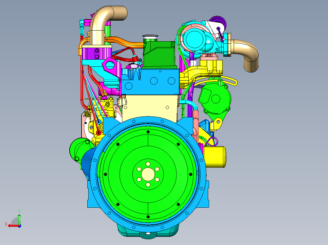 康明斯发动机后视图