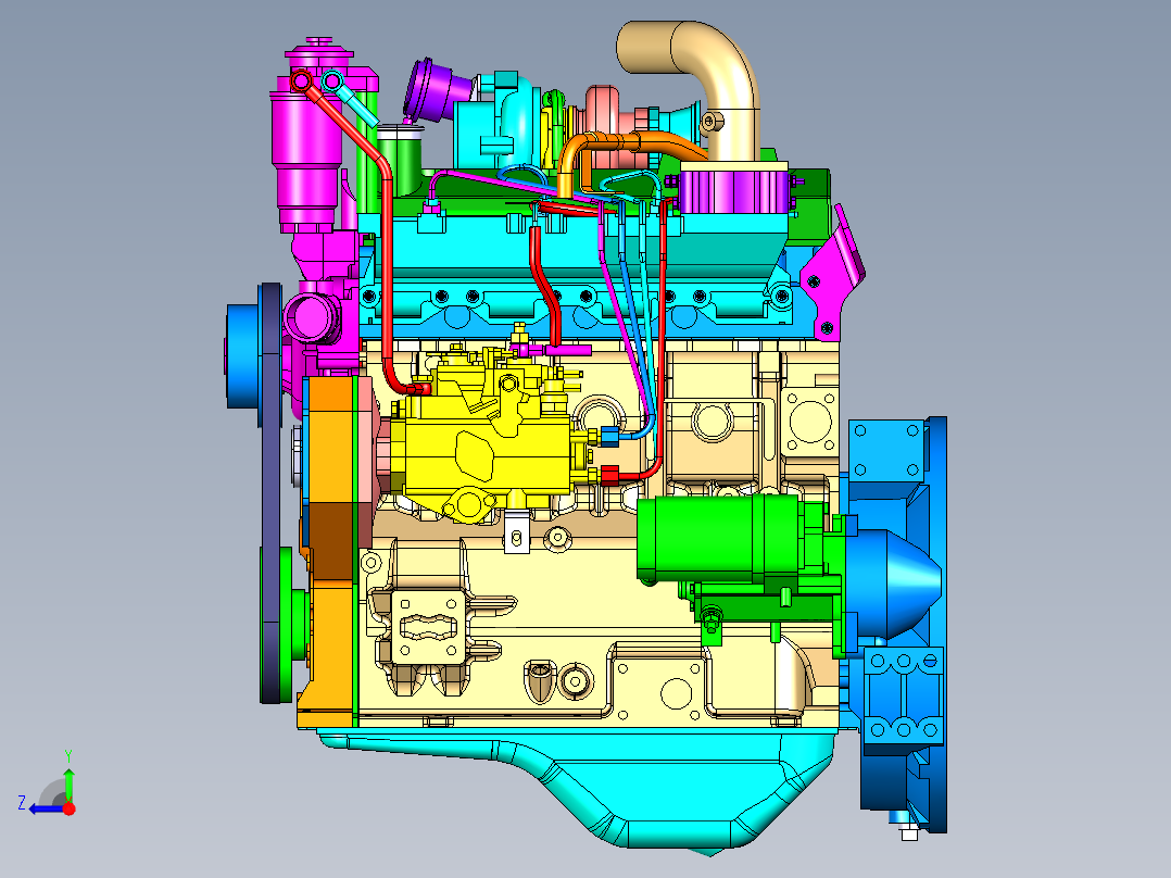 康明斯发动机右视图