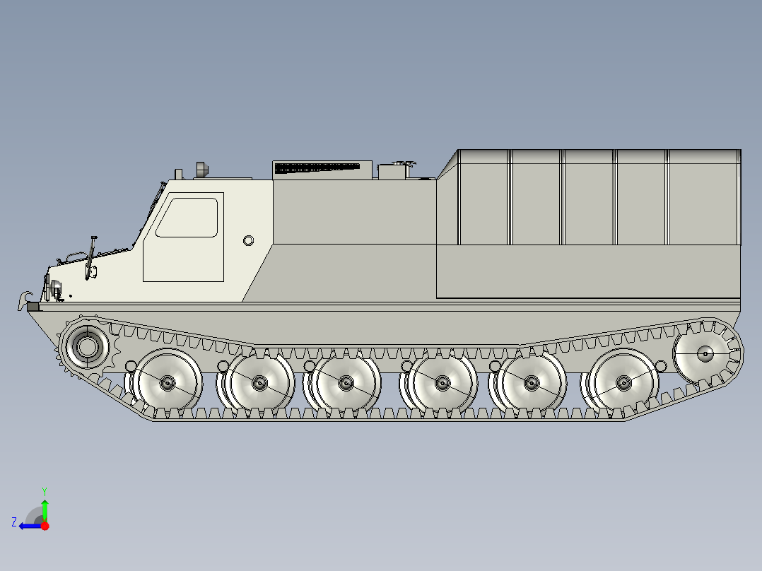 All-terrain vehicle layout全地形车3D数模图纸 STP格式右视图