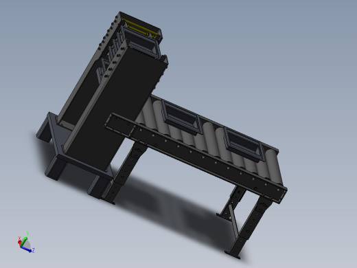 顶升上料输送线3d图纸气缸顶升运输上下储存料机构3d模型非标设计