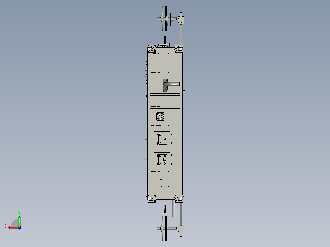 铁片料带连续冲压拉抻成型设备后视图