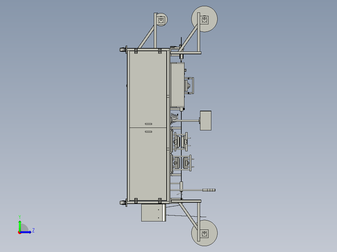 铁片料带连续冲压拉抻成型设备左视图