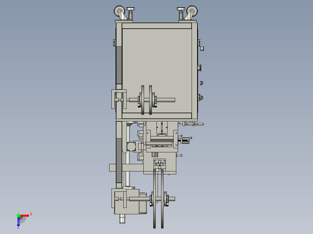 铁片料带连续冲压拉抻成型设备俯视图