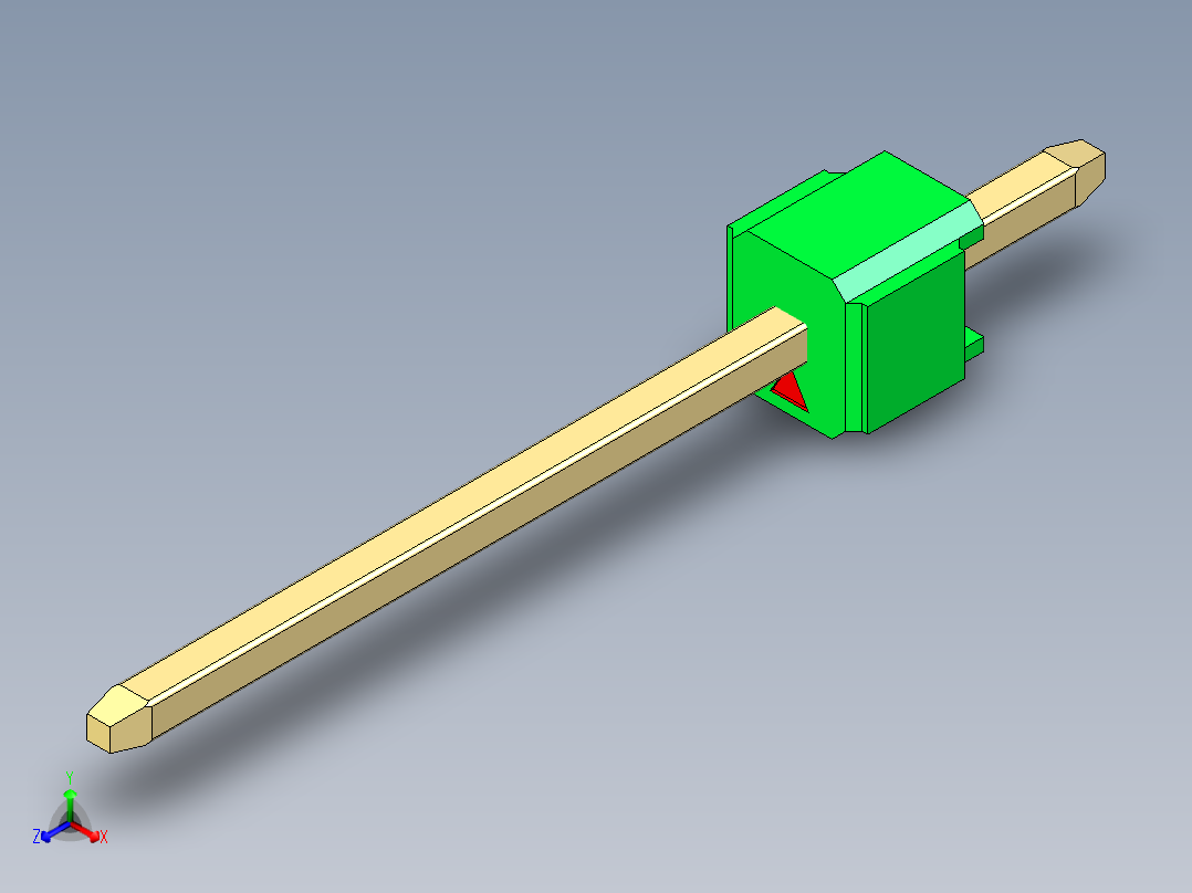 彩色公头100mil（2.54mm）系列-DS1021_green_1x01p_100mil_Type5_rev1.0主视图