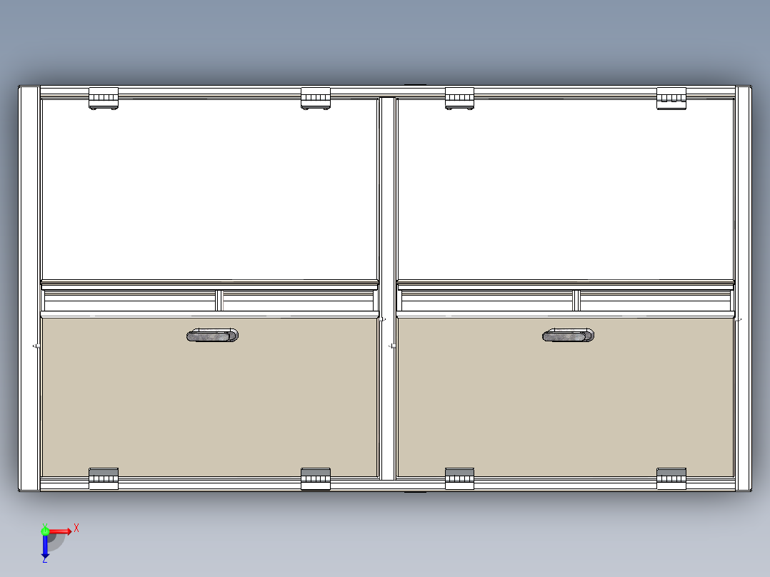 不锈钢钣金工具柜-储物柜俯视图
