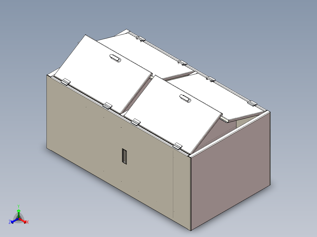 不锈钢钣金工具柜-储物柜正等轴测图
