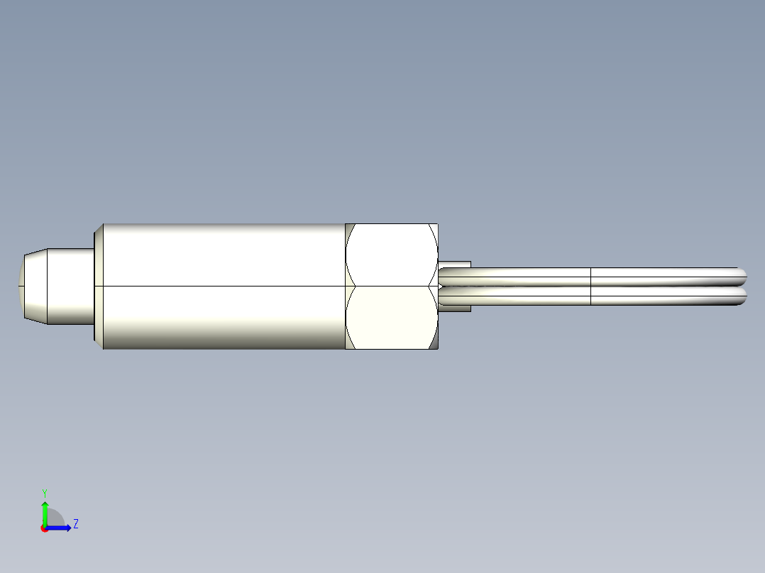 分割定位柱(無卡鎖E)2212-3D多系列多零件图纸模型左视图