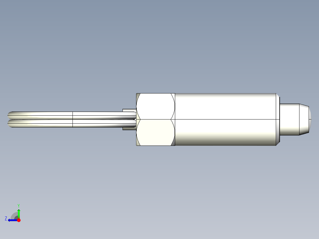 分割定位柱(無卡鎖E)2212-3D多系列多零件图纸模型右视图