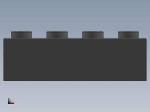 乐高套装 4421基本积木-4211385 - 3001 Medium Stone Grey Brick 2 x 4.SLDPRT前视缩略图