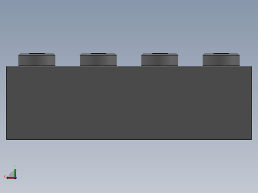 乐高套装 4421基本积木-4211385 - 3001 Medium Stone Grey Brick 2 x 4.SLDPRT后视缩略图