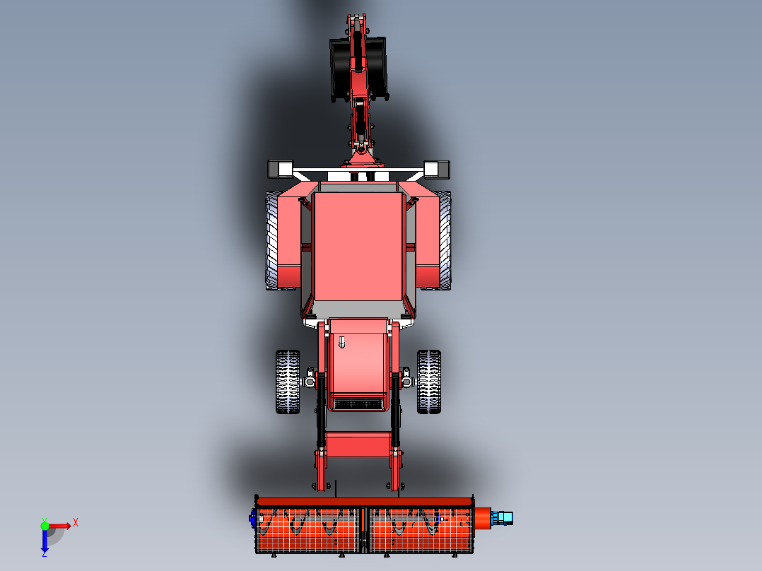 铲车带的混凝土搅拌机俯视图