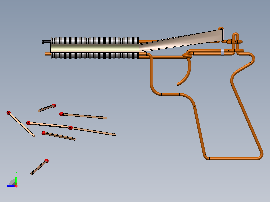 火柴枪儿时玩具 修改优化右视图