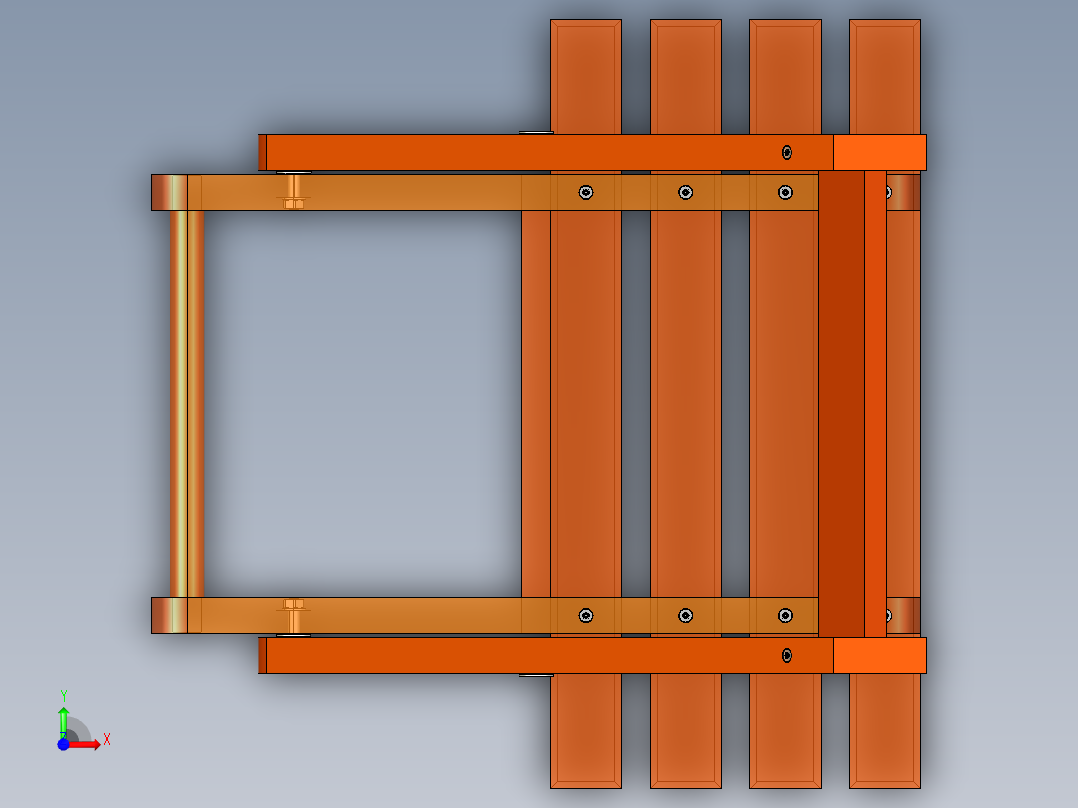 折叠凳子前视图