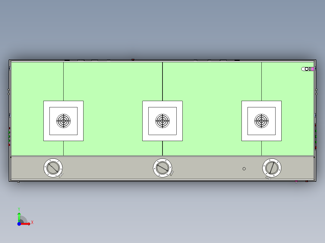 全自动湿法清洗机三维模型前视图