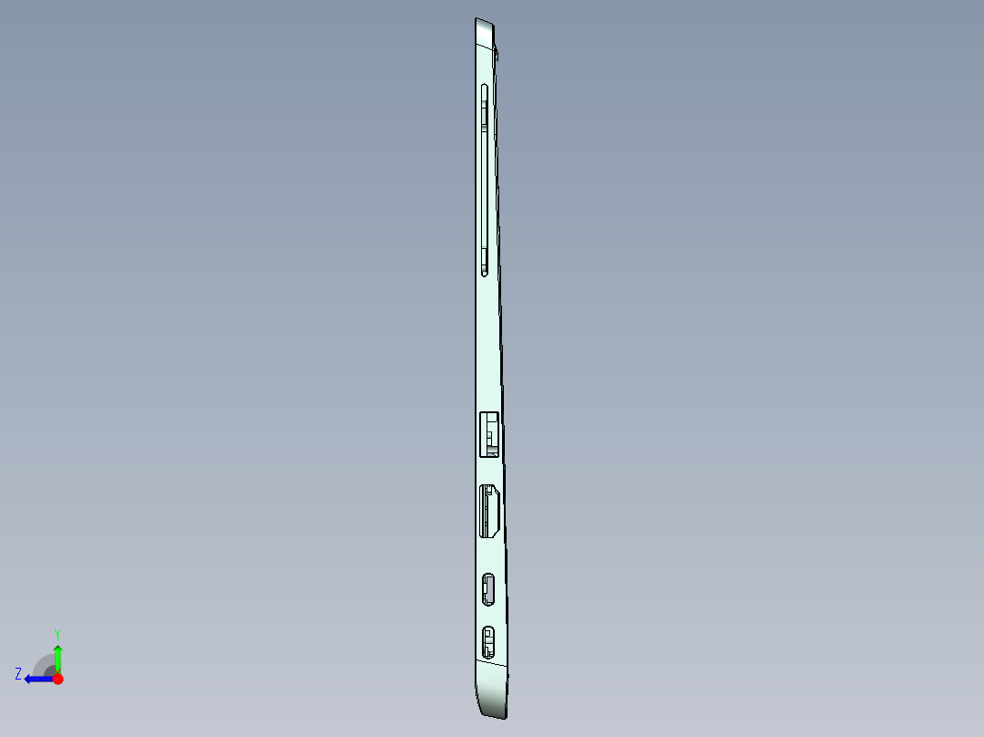 键盘外壳铣HINGE缺口UG编程程序模型右视图