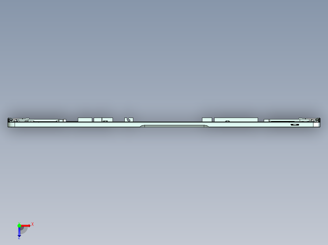 键盘外壳铣HINGE缺口UG编程程序模型俯视图