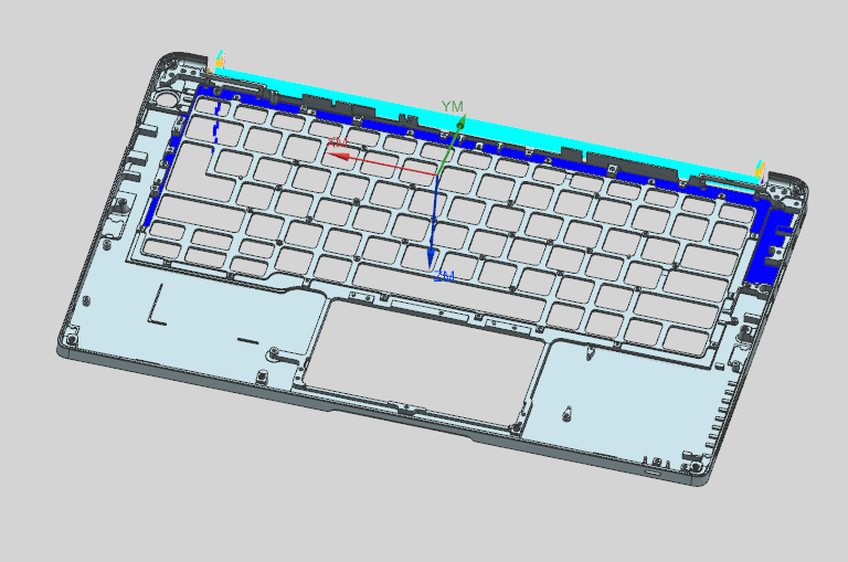 键盘外壳铣HINGE缺口UG编程程序模型