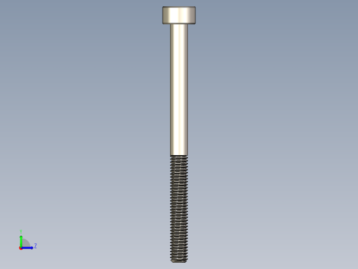 Screw_DIN_912_M3x40_A2.STEP公制内六角螺钉左视缩略图