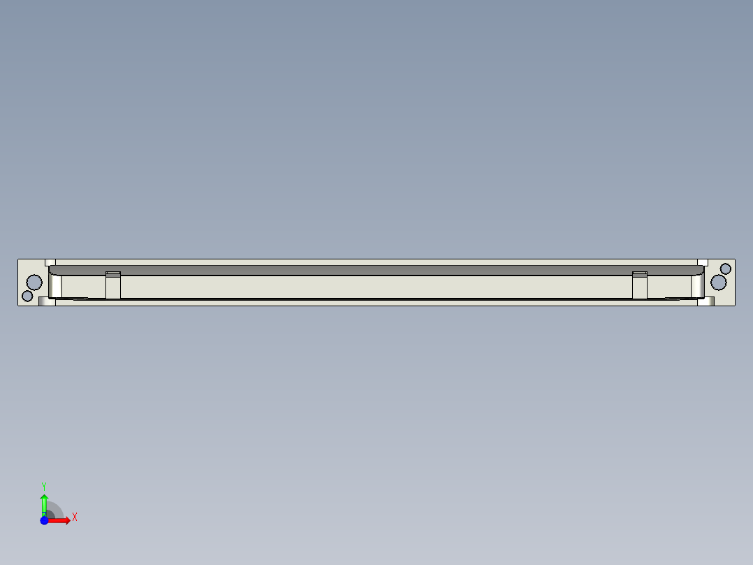 长条铝制工件铣多角度结构编程模型前视图