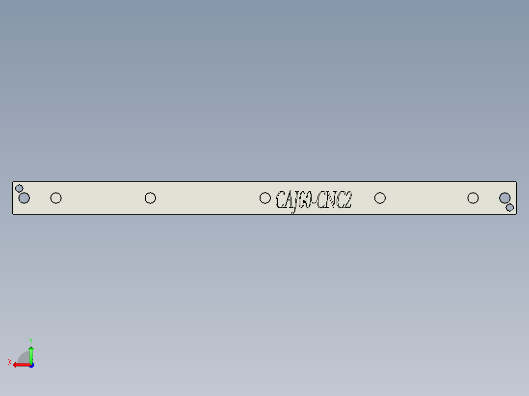 长条铝制工件铣多角度结构编程模型后视图