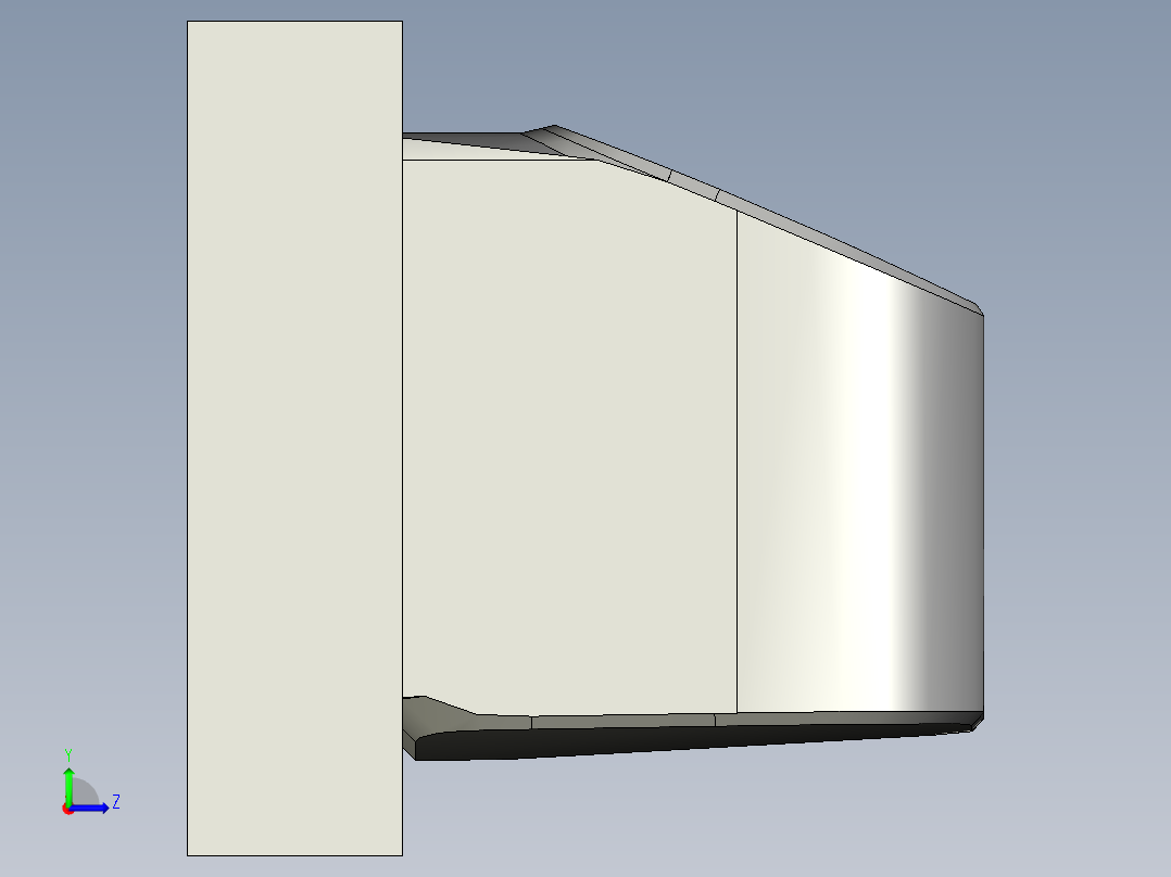 长条铝制工件铣多角度结构编程模型左视图