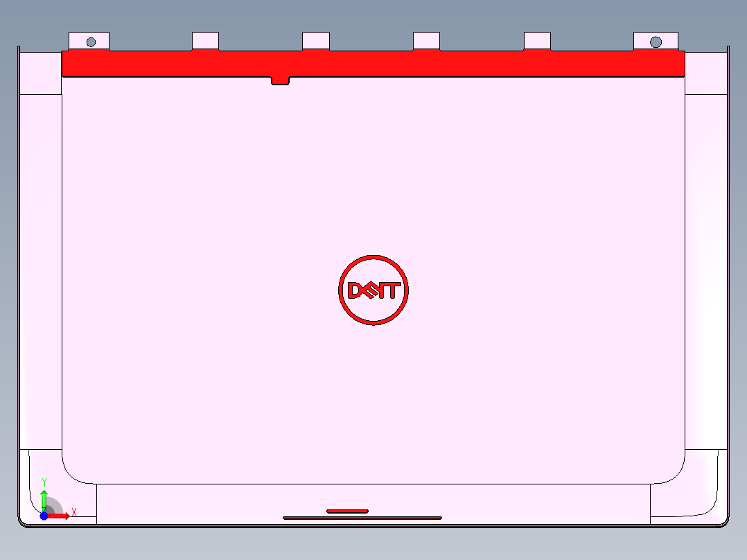 笔记本屏幕外壳铣避位+PL面程序模型前视图
