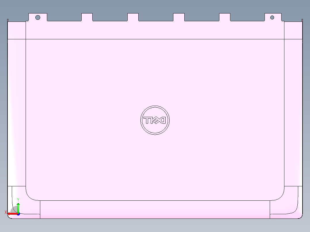 笔记本屏幕外壳铣避位+PL面程序模型后视图