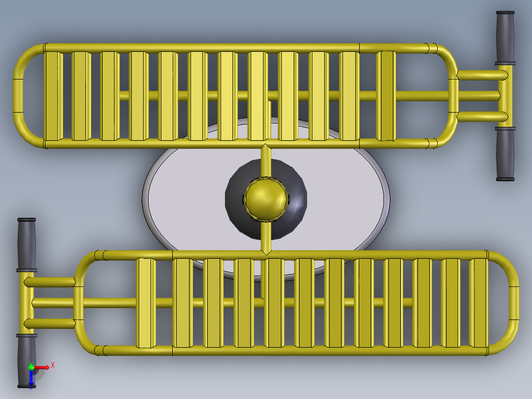 仰卧起坐机俯视图