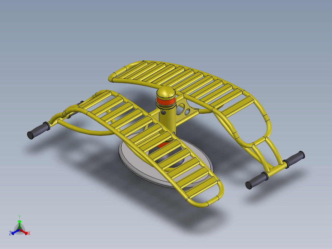 仰卧起坐机正等轴测图