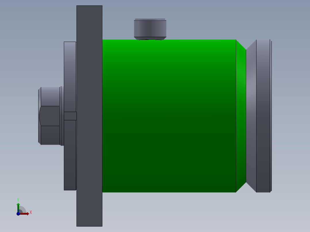 高压液压缸（带前法兰）150x70x32毫米前视图