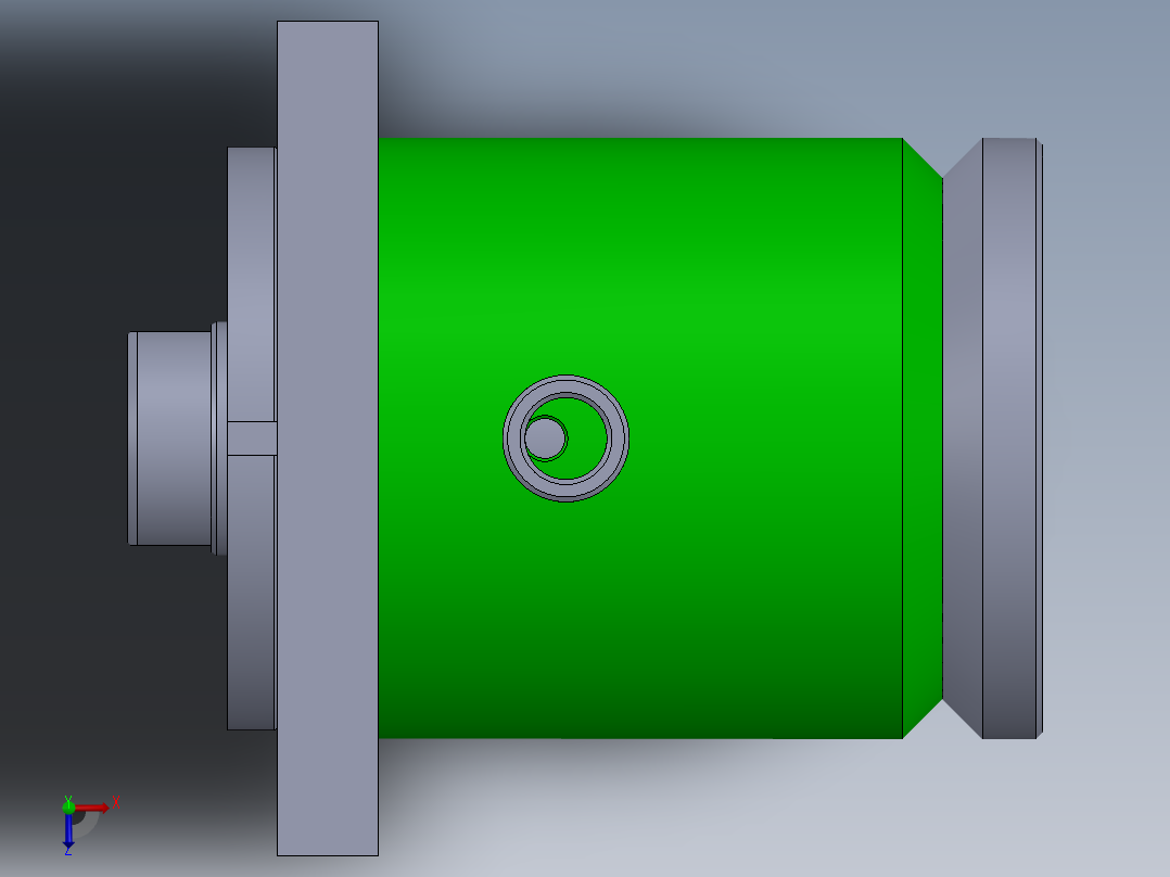 高压液压缸（带前法兰）150x70x32毫米俯视图