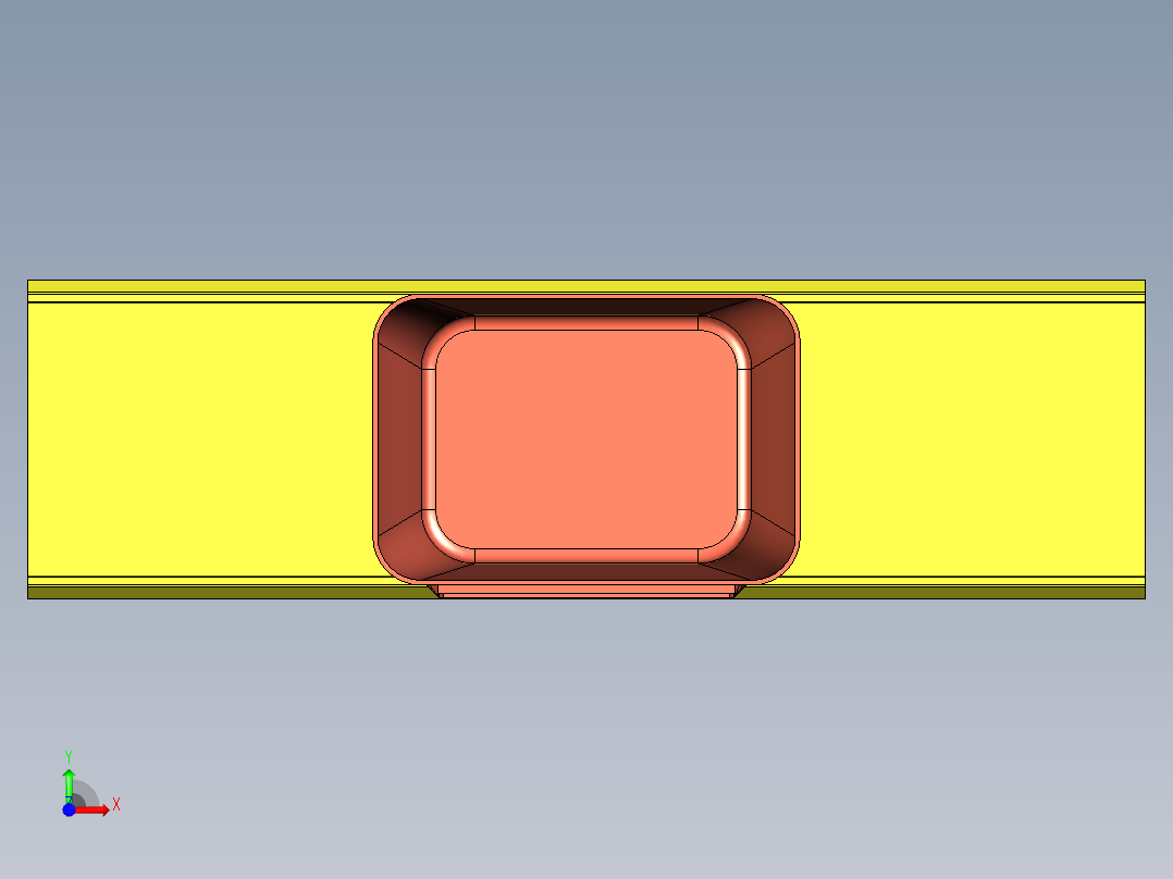 带固定栏的笔盒前视图