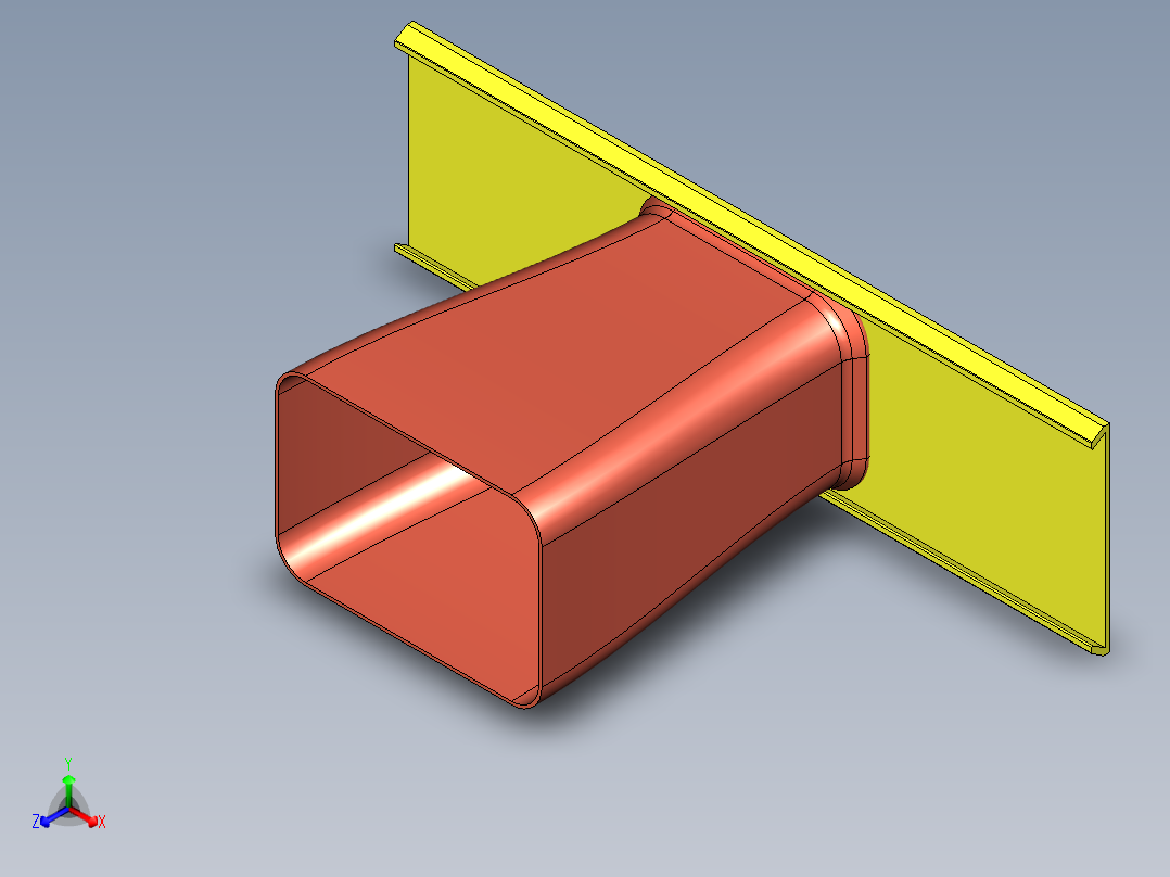 带固定栏的笔盒正等轴测图