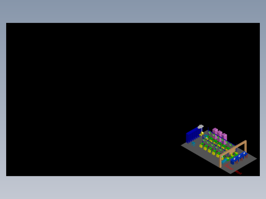 流水线cad三维图，含堆垛机，流水线，触摸屏，扫描枪，电器柜等
