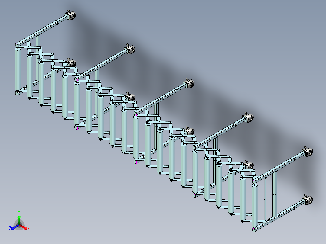 伸缩输送机正等轴测图