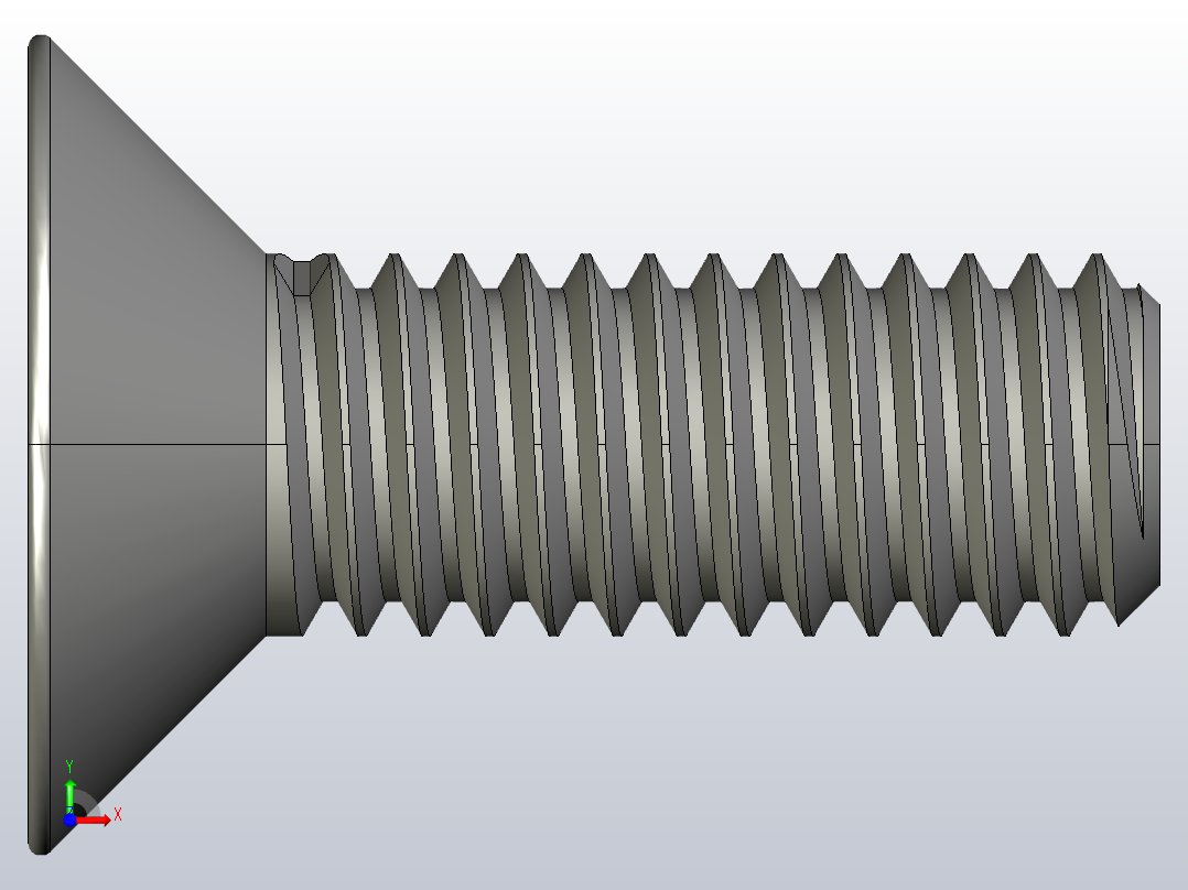M6沉头螺钉14mm.STEP前视图