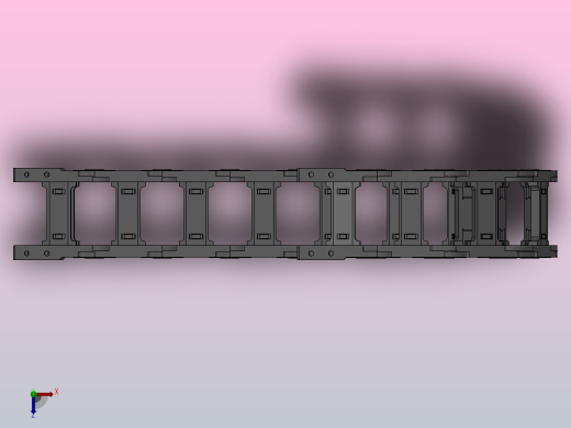 弯曲半径100内高45两侧打开型桥式拖链[DMD45BD-30-75-100R-10-A-8-V-8]俯视缩略图