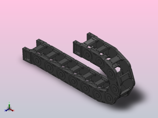 弯曲半径100内高45两侧打开型桥式拖链[DMD45BD-30-75-100R-10-A-8-V-8]正等轴测缩略图