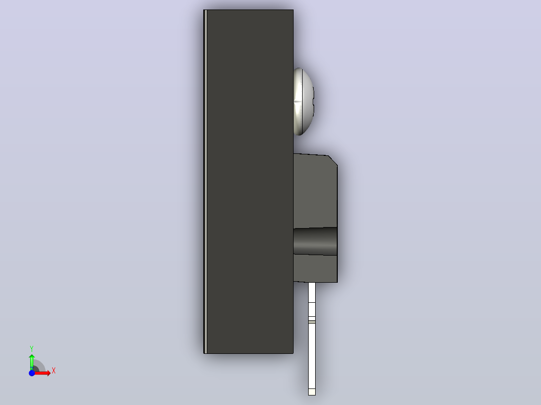 LM7809黑色散热器25 x 12 6 x 6 5 mm孔18 3mm螺丝固定.stp前视图