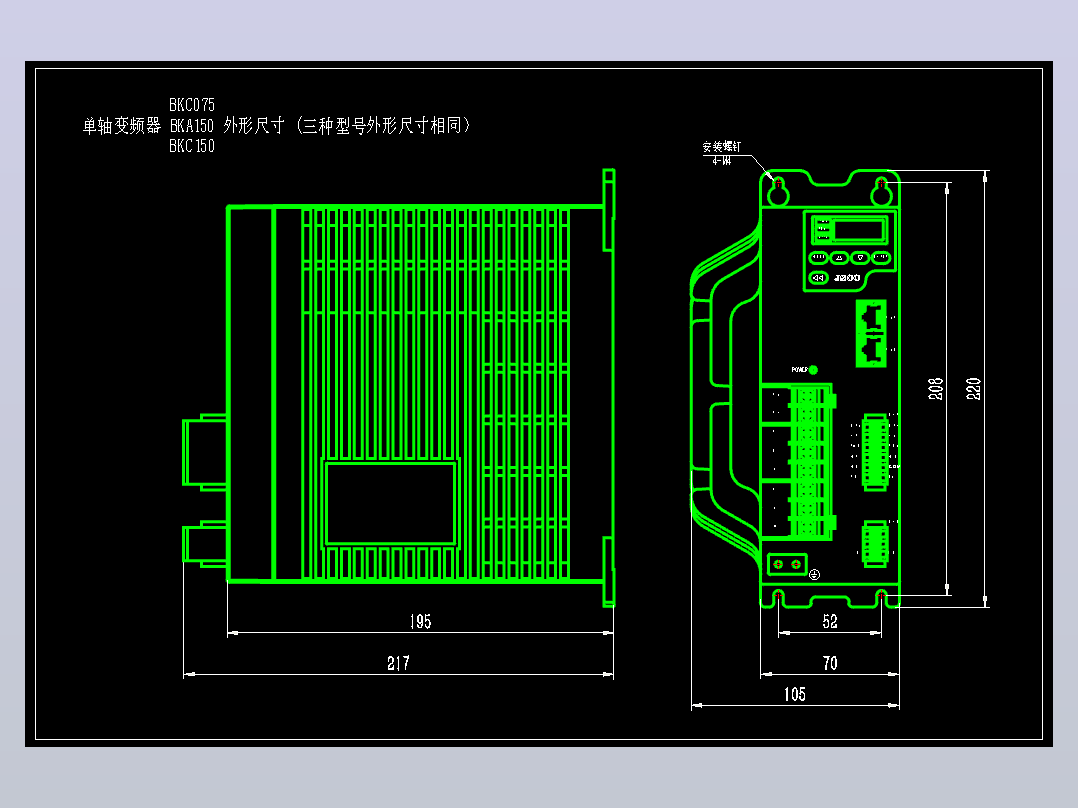 JSCC精研单轴变频器CAD BKC150