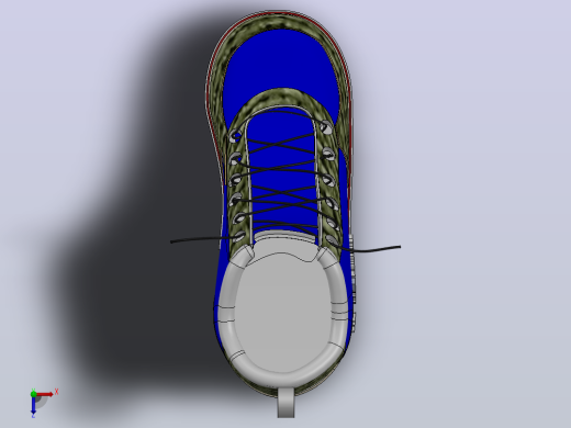 帆布鞋模型3D图俯视缩略图